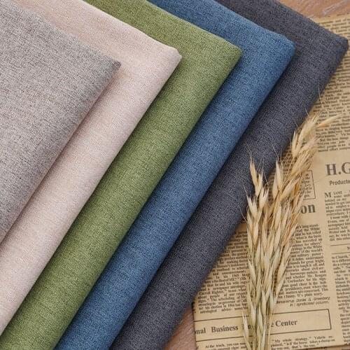 Thick Linen Cotton Fabric Solid Color Handmade DIY Comfortable Breathable Curtain Sofa Pillow Fabrics Cloth Home Textile