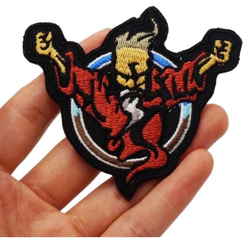 THUNDERDOME iron on backing funny punk rock embroidered biker motorcycle patches for vest