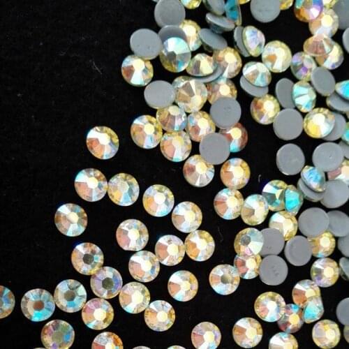 Iron on stones ss16 jonquil ab 1440 pcs each pack 7 big and 7 small cutting facets hot fix stones free shipping