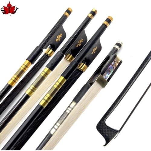 1pcs Professional black Carbon fiber Cello bow 4/4,white Horsehair