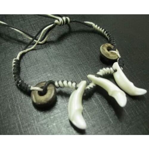 12 pcs Vintage Biker style Wolf Teeth Tibet Amulet Cool Bracelet