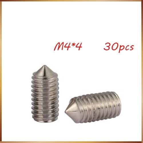 30PCS M4 * 4mm Stainless Steel 304 Tip Adapter Jimi Headless Screw Top Wire Set Screw M4*8