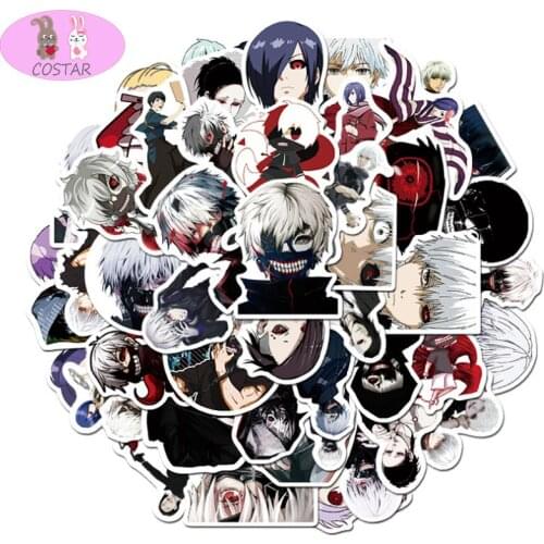 COSTAR 50 PCS Tokyo Ghoul Character Sticker Water Cup Helmet Laptop Phone Case Suitcase Waterproof Sticker