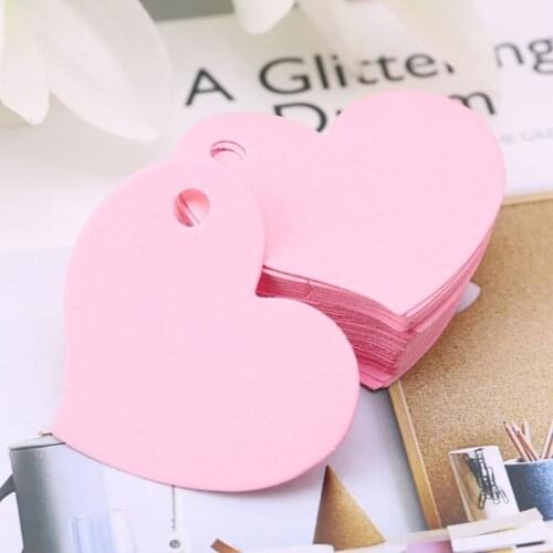 50Pcs Heart Shape Blank Kraft Paper Card Gift Tag Label DIY Party Wedding Crafts 50JD