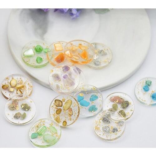 6pcs Transparent Resin Stone Cabochon Fit Earring Pendant Base Jewelry Components Diy Material
