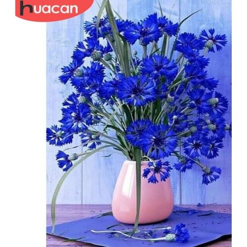 HUACAN 5D Diamond Painting DIY Diamond Embroidery Flower Mosaic Rhinestone Cross Stitch Vase Art Full Square Decor