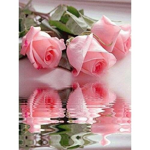 5D DIY Diamond Painting Full Square/Round Rose water Reflection Embroidery Handmade Home Decoration Mosaic Creative Art