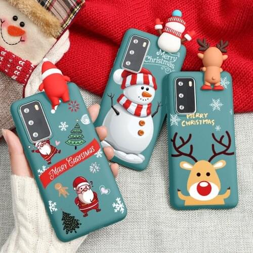 Happy New Year For Huawei P20 P30 Honor 10 Lite 20 Pro 10i 8X P Smart Y6 Y7 Y9 Prime Y6P Y5P Y8P Christmas Doll Phone Case