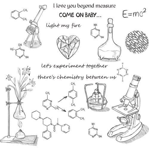 AZSG Chemical instruments Clear Stamps For Scrapbooking DIY Clip Art /Card Making Decoration Stamps Crafts