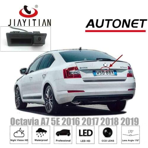 JIAYITIAN HD Rear View Camera For Skoda Octavia A7 5E 2015 2016 2017 2018 2019 2020 Superb MK3 Trunk Handle Camera backup camera