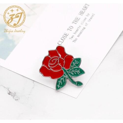 Beautiful Rose Flower Red Flower Brooch Pin Valentine Day Gift Brooch For Women Girl Girlfriend Expressing Love Jewelry