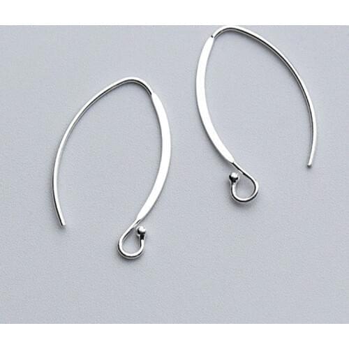 2pcs/lot 100% 925 Sterling Silver Earring Hooks 0.8mm Thickness Fashion Handmade Ear Wire Hook DIY Women Jewelry Making Findings