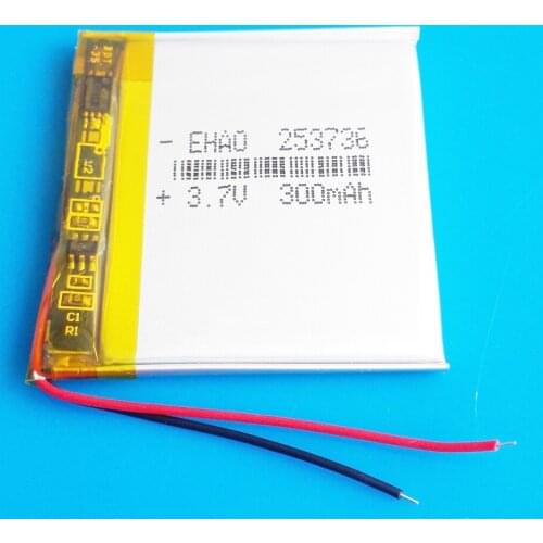Model 253736 3.7V 300mAh lipo lithium polymer rechargeable battery for MP3 GPS bluetooth headset camera smart watch