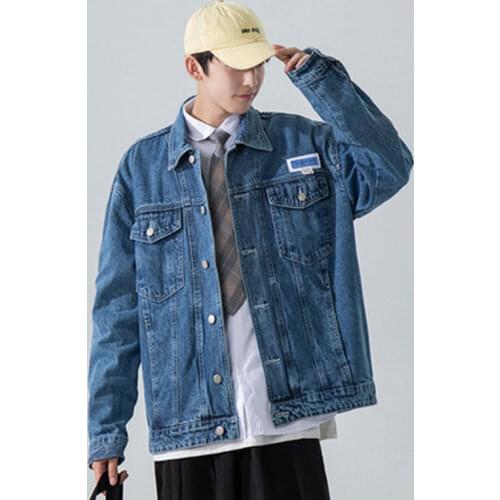 Autumn And Winter New High-end Brand Cotton Trend Solid Color Washed Denim Mens Versatile Casual Loose Handsome Label Jacket