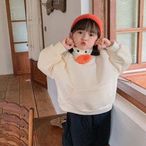 2021 new style girls boys printed thicken sweatshirt winter fashion cotton full sleeve kids t-shirt 1-7 years