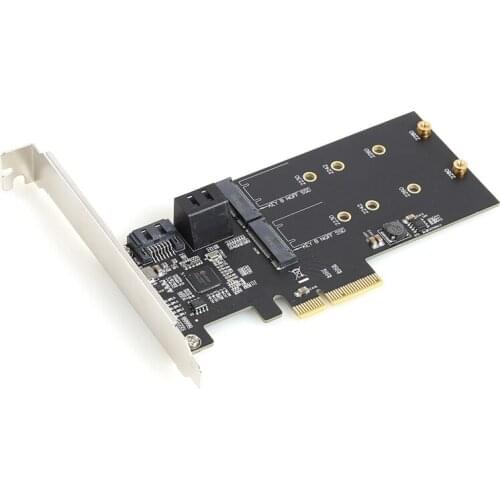 SATA3.0 2 M.2 B Key Adapter Expansion Module PCI-E 4X to 3-Port SATA3.0 Expansion Card + 2-Port M.2 Add-on Card