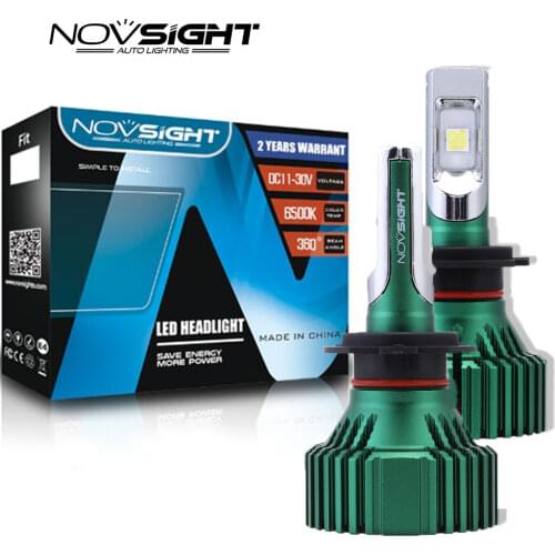 NOVSIGHT Fog Lights Single Beam Fog Lamps XHP50 LED 6500K Headlights Bulbs 60W 16000LM Auto Car White car headlights h7 led D45