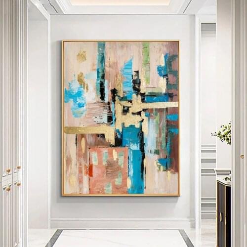 Hand Painted Abstract Canvas Oil Paintings Multicolor Modern Abstract Wall Art Picture Home Decor Canvas Painting Living Room