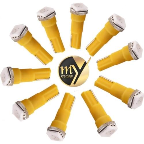 10pcs yellow car bulbs t5 led cars 12 v 1SMD 1 LED Dashboard Warning Indicitor Car Light Lamp car styling