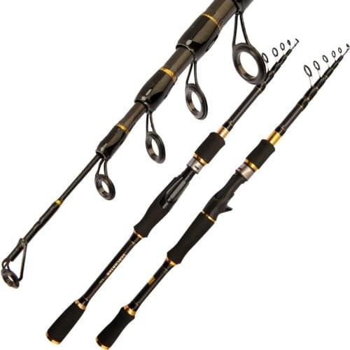 Carbon Spinning Casting Telescopic Lure Fishing Rod Sea 2.4M 2.7M 1.8M 2.1M Short Portable Fishing Pole Rod M Power Ultra Light