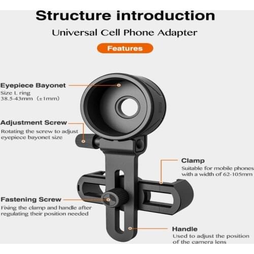 Upgrade Universal Cell Phone Adapter Bracket Clip Mount Soft Rubber Material For Binocular Monocular Spotting Scope Telescope