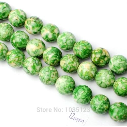High Quality 12mm Pretty Round Shape Mixed Color Stone DIY Loose Beads Strand 15" DIY Creative Jewellery Making w3345