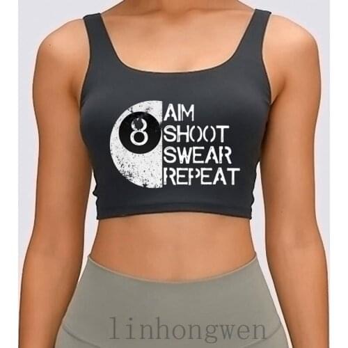 Funny Billiards Distressed 8 Ball Pool Women Tank Top Trend Printing Comical Summer Style S-XXXXXL Cute Streetwear Crop Top