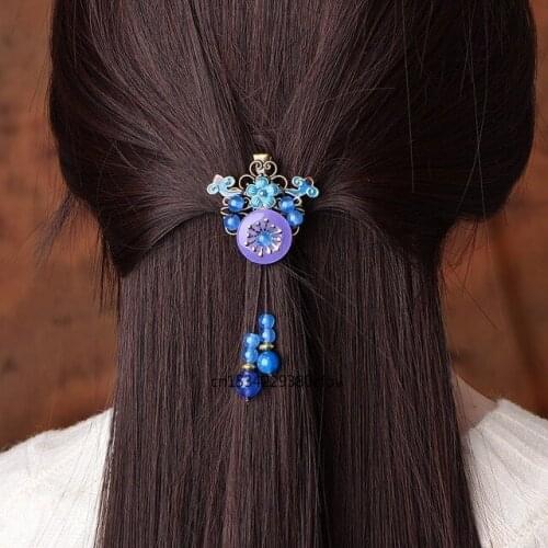 National Style Jade Flowers Hairpin Chalcedony Agate Charm Jadeite Jewelry Amulet Fashion Accessories Natural Chinese Gifts Wome