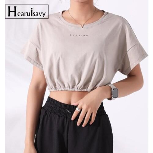 Women Running Workout Crop Tops For Outdoor Sport Breathable Short Sleeve Yoga Shirts Fitness Clothes Female Casual Sweatshirt