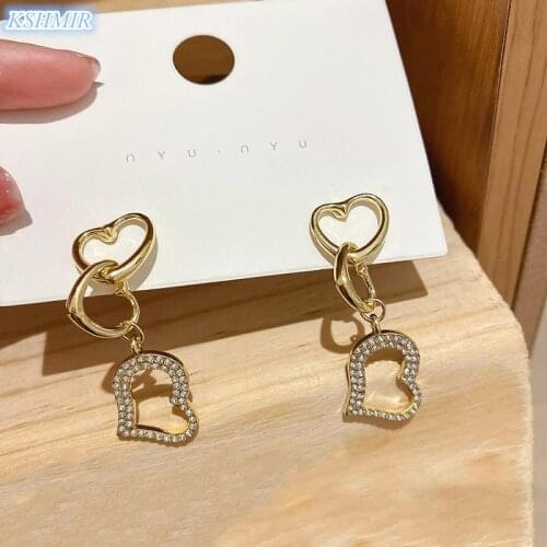 Kshmir Euramerican gold hollow love eardrop web celebrity light luxury fashion personality female earrings wholesale