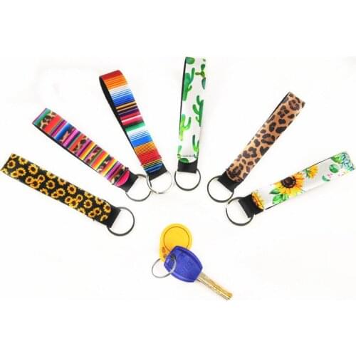 10pcs Key Chain Neoprene Rose Bag Charmer Keychain With Metal Buckles In Front for Wedding Favors Gift For Guest 11style