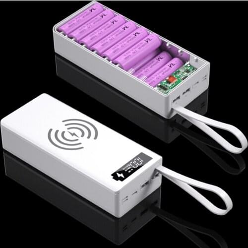 5PCS QC3.0 Wireless Charge 16*18650 Battery DIY Power Bank Case Dual USB Mobile Phone Charge 18650 battery Holder Charging Box