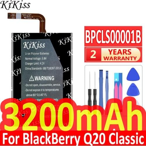 High Capacity Original KiKiss Battery 3200mah BPCLS00001B for BlackBerry Q20 Classic SQC100-1 SQC100-3 Smartphone Batteries+Tool