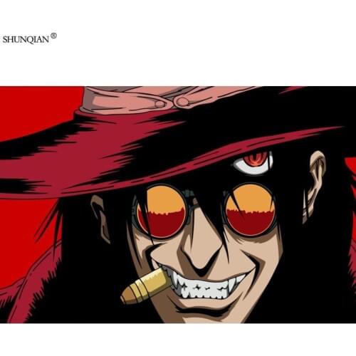 Hellsing Anime Poster Print Silk Fabric Print Poster Cloth Fabric Wall Poster Custom Satin Poster 40X60cm,50X75cm,60X90cm