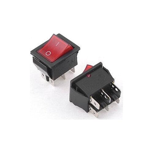 Free shiipping!15A/250VAC ON-OFF Panel Mounting Red Lamp Snap In Boat Rocker Switch 2 Pcs