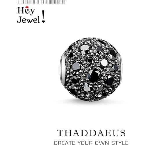 Beads Black Crushed, Silver Zirconia Beads Fits Bracelet Europe Necklace Karma Charms European Jewelry Accessories