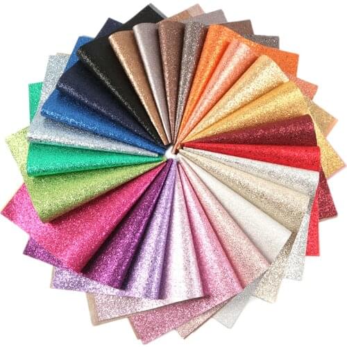 David accessories 20*33cm Chunky Glitter Star Printed Synthetic Leather Patchwork Hair Bow Bag Wallet Phone Cover DIY,1Yc8700