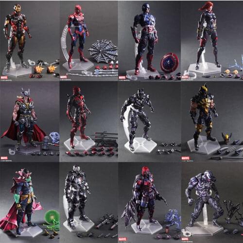 Hasbro MARVEL The Avengers Iron Man Spider-Man Hulk Thor Wolverine Deadpool Magneto Joints Movable Action Figure Model Toys