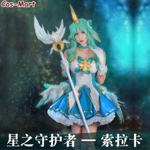 Hot Game LOL Soraka Cosplay Costumes Star Guardians Skin Uniform Dress Full Set For Female Role Play Prop Clothing S-XL In Stock