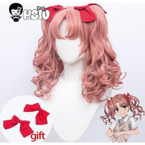 「HSIU Brand」Shirai Kuroko wig Anime Toaru Kagaku No Railgun Cosplay short hair Fiber synthetic wig+free wig cap+free Bowknot