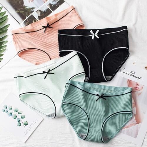 Cotton Sexy Panties New Underwear Women Bow Seamless String Thong For Girls Ladies Panty Solid Breathable Female Underpants