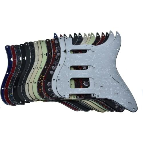 KAISH 11 Hole Modern Strat HSS Pickguard 3-Screw Round Corner Humbucking Pickup Mounting American FD for Strat