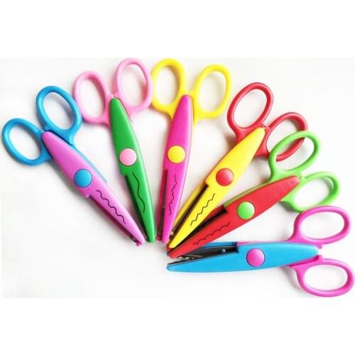 5 Inch Length Creative Scissors School Smart Paper Decorative Wave Lace Edge Scissors/6 Colors for scrapbook crafts/Gift Card