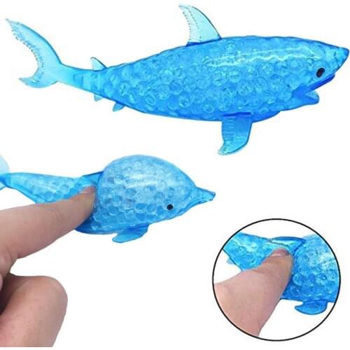 14cm Shark Marine Animal Bead Filled Squeeze Doll Relief Vent Adult Kids Toy