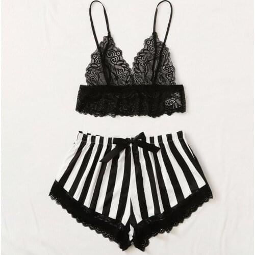 Summer Sleeveless Women Pajamas Sets Plus Size Sexy Satin Silk Lace Lingerie Set Female Fashion Sleepwear Strap Loungewear Suit