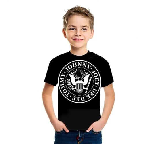 Summer Boys Girls 3D The Ramones T-Shirt Childrens High Quality Middle East Hot Short Sleeve Personalized Harajuku Top