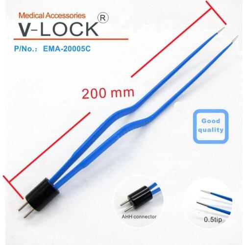 2019V-LOCK best disposable bipolar forceps 200mm curved AHA for electrosurgical unit