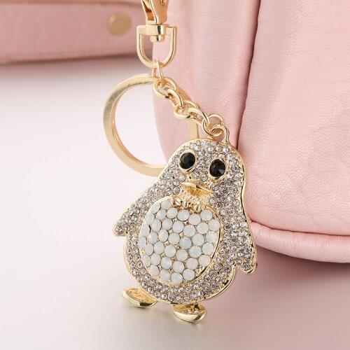 Cute penguins female charm key chain ornament bag pendant wallet bag buckles car key ring YSK064