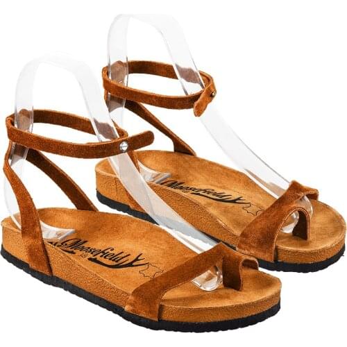Moosefield Suede Leather Brown Womens Sandals MD-43MMF Summer and spring season new model Sandals