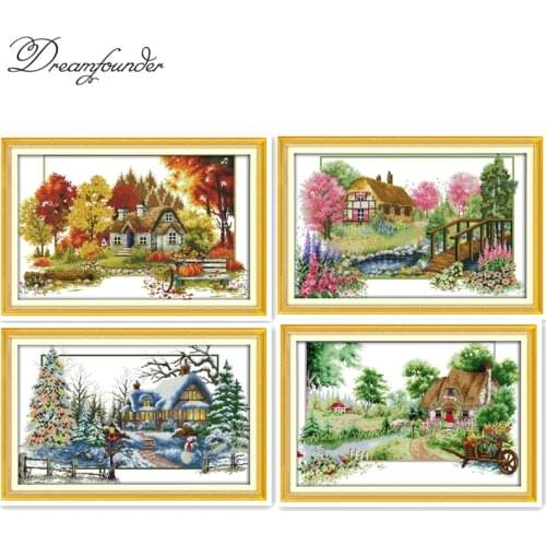 Spring cross stitch kit animal18ct 14ct 11ct count print stitching embroidery DIY handmade needlework plus